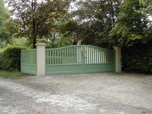 Portail-Battant-clôture-Aluminium-vert-Meyrin